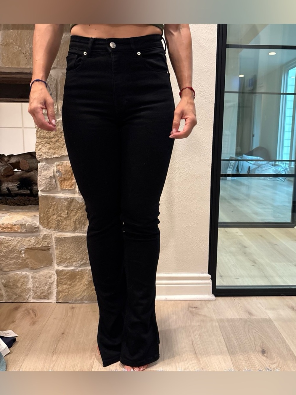 ZARA High-Rise Black Women's Flare Jeans